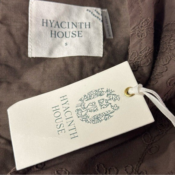 Hyacinth House | NEW Brown Becca V-Neckline Bell-Sleeved Mini Dress Size S