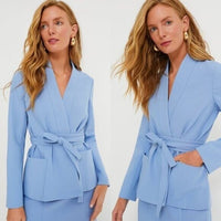 Tuckernuck NEW Cornflower Blue Gracie Wrap Blazer Size S
