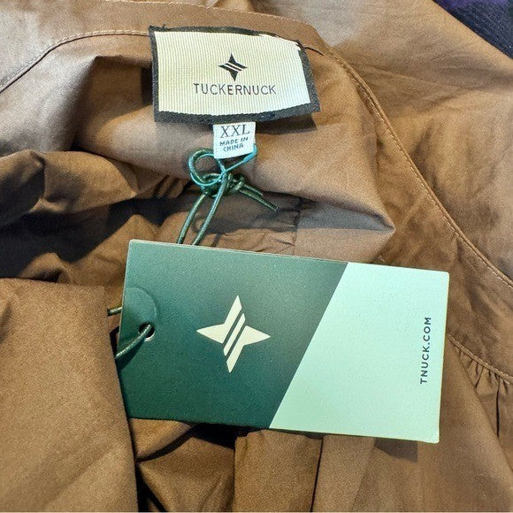 Tuckernuck NEW Brown Prescott Belted Short Sleeve Collared Shirt Midi Dress XXL