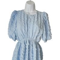 Hyacinth House NEW Blue Emersyn Textured Short Sleeve Party Mini Dress Size XS