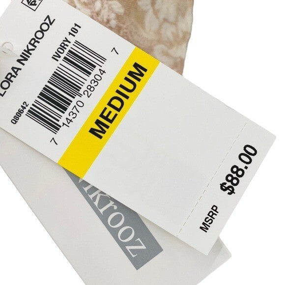 Flora Nikrooz NEW Rosa Kimono Satin Lace Trim Robe in Ivory Size M