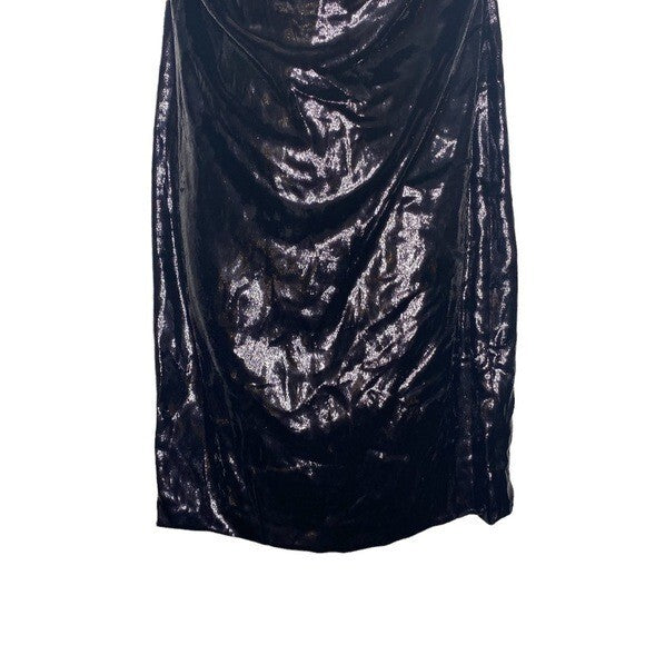 Bottega Veneta NEW Formal Sweetheart Silk Velvet Dress Black Potion Size Large