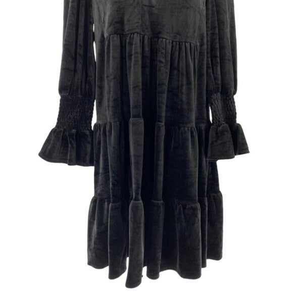 Pomander Place | NEW Black Velvet Kenzo Long Sleeve Mini Dress Size Medium
