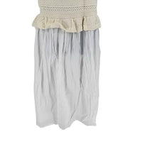 Banjanan NEW Heather Ivory Crochet Mixed Media Sleeveless Midi Dress Size M