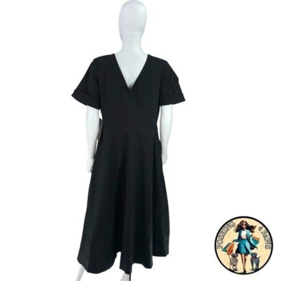 Tuckernuck | NEW Black Kate Short Sleeve Fit and Flare Maxi Dress Size XS