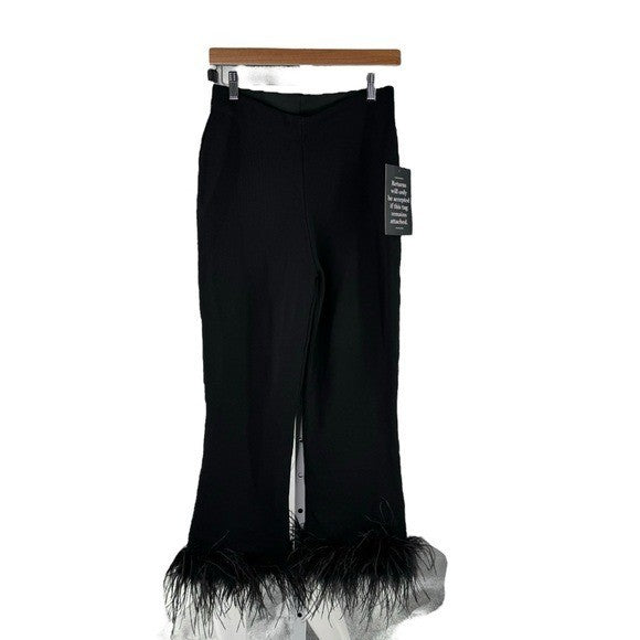 Tuckernuck NEW Black Feather Compression Knit Ashford Kick Flare Trouser Size M