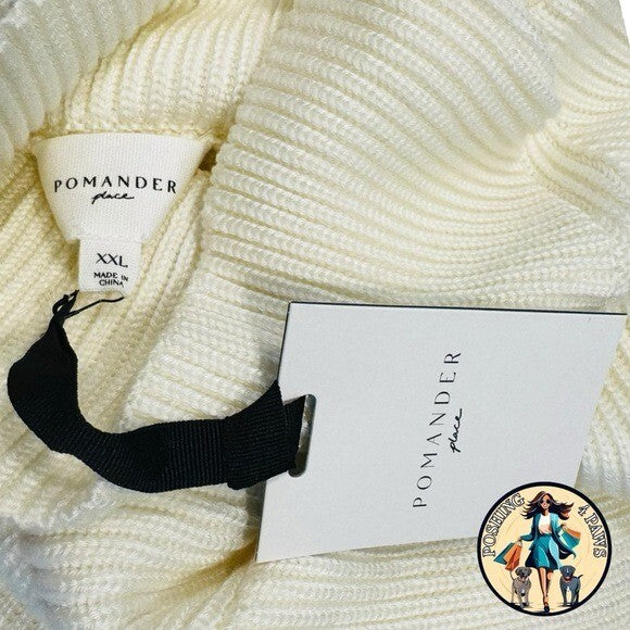 Pomander Place | NEW Tan Shimmer Knit Helen Turtleneck Sweater Size XXL