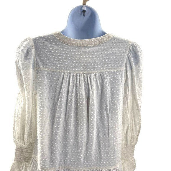 Pomander Place | NEW White Swiss Dot Kenzo Mini Dress Size XS