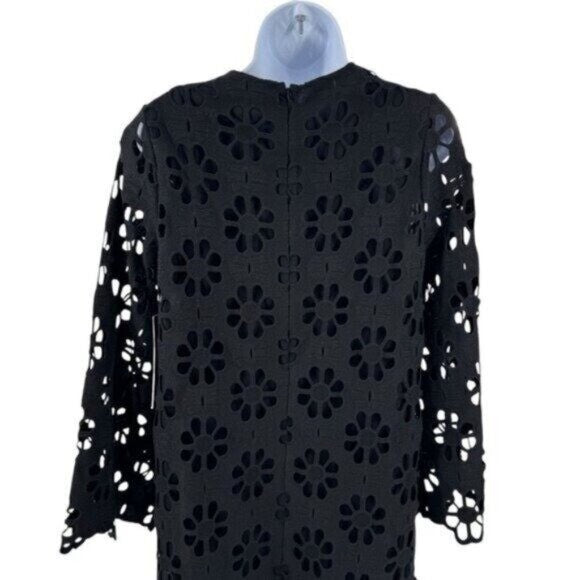 Tuckernuck NEW Noir Eyelet Hutton Long Sleeve Cotton Formal Midi Dress Size M