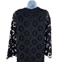 Tuckernuck NEW Noir Eyelet Hutton Long Sleeve Cotton Formal Midi Dress Size M