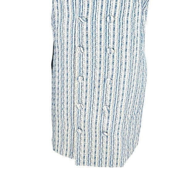 Tuckernuck NEW Ethereal Tweed Bianca Sleeveless Blue Stripe Mini Dress Size S