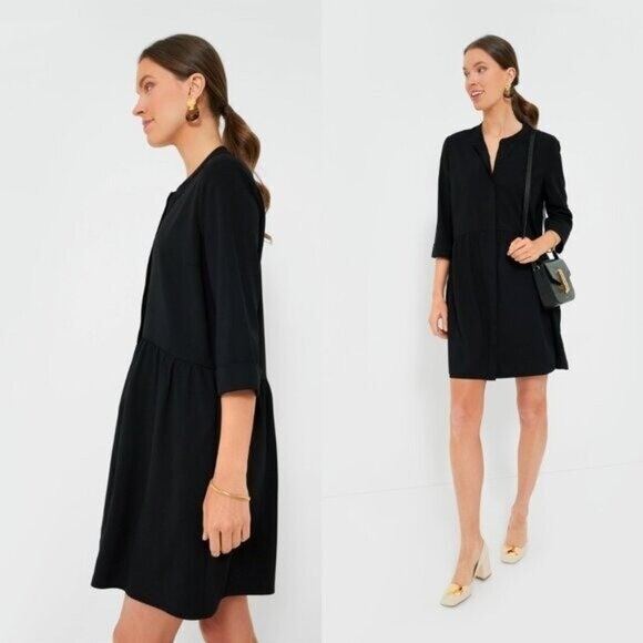 Tuckernuck | NEW Black Stretch Crepe Royal Shirt Dress Size XXXL