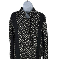Tuckernuck NEW Black Geo Tate Tencel Long Sleeve Drop Waist Mini Dress Size XXL