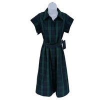 Tuckernuck NEW Blackwatch Chloe Plaid Navy Green Classic Midi Dress Size M