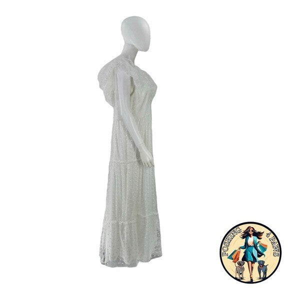 Tuckernuck | NEW White Onyx Tulle Giselle Formal Embroidered Maxi Gown Size XXL