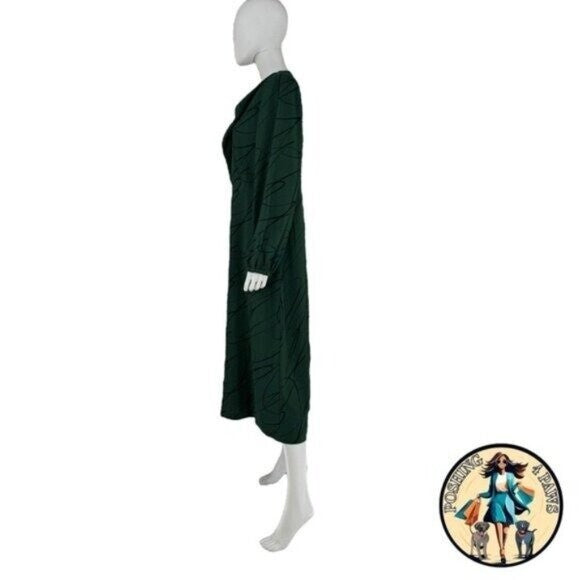 Tuckernuck NEW Pine Twombly Draped Macie Long Sleeve Formal Midi Dress Size S