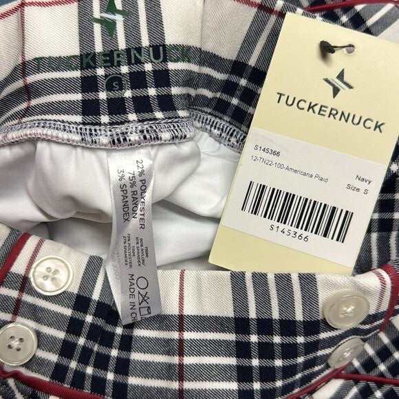 Tuckernuck NEW Americana Plaid 15 Inch Woven Renee Golf Skort Red Navy Size S