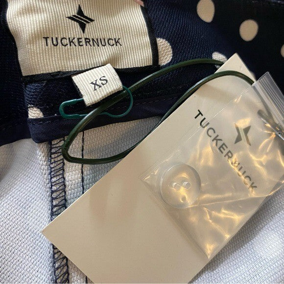 Tuckernuck | NEW Pixie Polka Dot Preppy Pleated Trouser in Navy & White Size XS