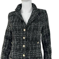 Pomander Place NEW Black Tweed Stacie Preppy Retro Blazer Mini Dress Size L