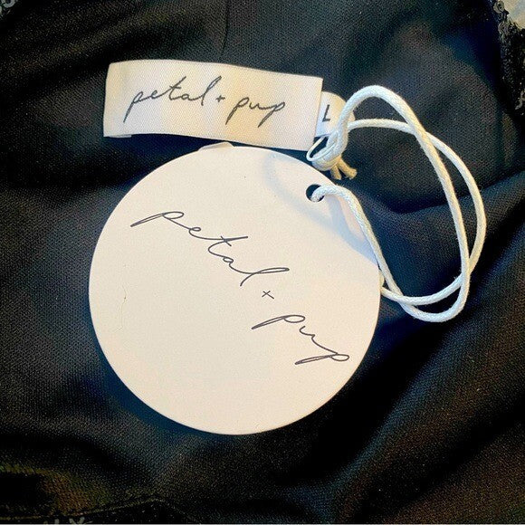 Petal & Pup | NEW Riri Sequin Cocktail V-Neckline Wrap Mini Dress Black Size L