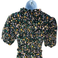 Hyacinth House | NEW Black Multi Floral Smocked Samantha Midi Dress Size M