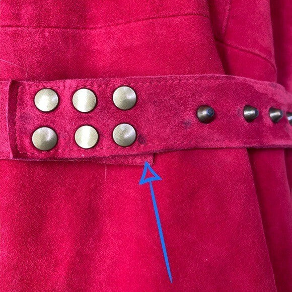 Karina Grimaldi Angelina Suede Leather Mini Dress in Ruby Size M