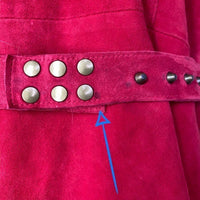 Karina Grimaldi Angelina Suede Leather Mini Dress in Ruby Size M