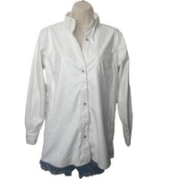WeWoreWhat | Vegan Leather Boyfriend Shirt in Ivory Size XS