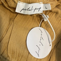 Petal and Pup NEW Callie Off the Shoulder Gauzy Ruffle Mini Dress Yellow Size L