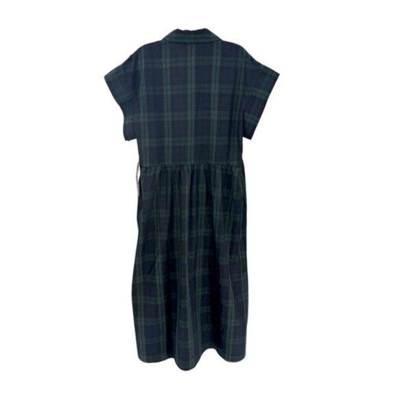 Tuckernuck NEW Blackwatch Chloe Plaid Navy Green Classic Midi Dress Size XL