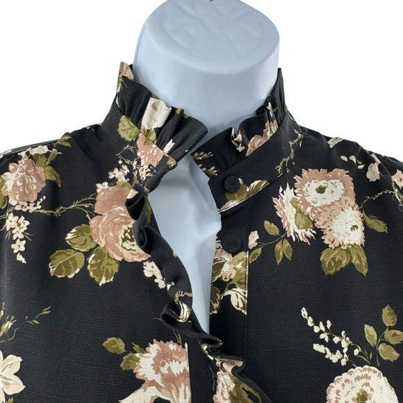 Tuckernuck NEW Midnight Garden Black Floral Drop Waist Tate Mini Dress Size XXS