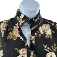 Tuckernuck NEW Midnight Garden Black Floral Drop Waist Tate Mini Dress Size XXS