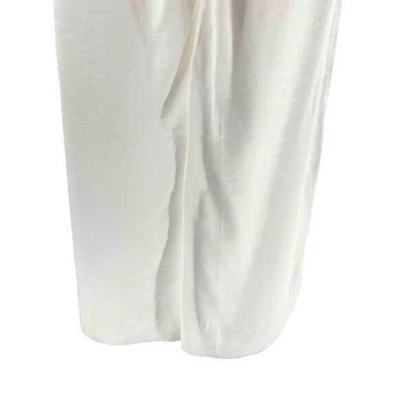 The Femm | Fiona Wide Leg High Rise Pleated Pant in White Size XS