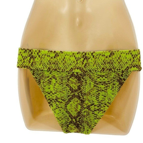 House of Harlow 1960 | NEW Anastasia Bikini Bottom in Green Python Size S