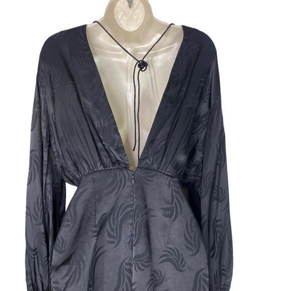 Significant Other | NEW Lila Satin Tie Front Mini Dress in Black Size 2