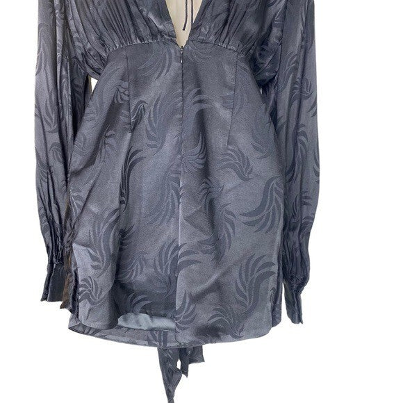 Significant Other | NEW Lila Satin Tie Front Mini Dress in Black Size 2