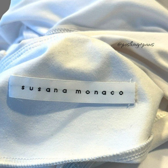 Susana Monaco White Off the Shoulder Long Sleeve Jersey Peasant Top Size S