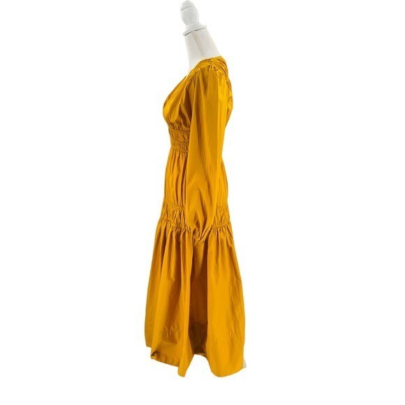 Petal & Pup NEW Dani Long Sleeve Cotton Maxi Dress in Mustard Yellow Size XS