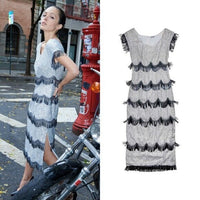 Batsheva NEW Octavia Cocktail Party Formal Midi Dress in Silver Sequin Size 6