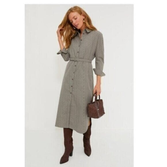 Tuckernuck | NEW Sycamore Check Belted Vera Long Sleeve Maxi Dress Size L