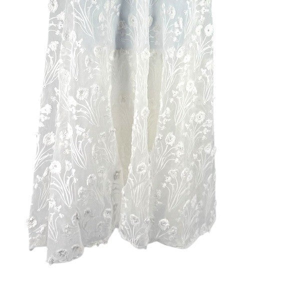 AGUA BY AGUA BENDITA Hierbaluisa Diente De Leon Anecer Emroidered Midi Dress XS