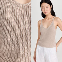 Alex Mill NEW Billie Sweater V Neck Casual Tank in Tan Oatmeal Size M