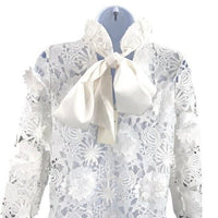 Tuckernuck NEW Blanc Guipure Lace Daphne Preppy Formal Mini Dress Size L