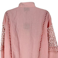 Tuckernuck | NEW Pink Salt Eyelet Jane Long Blouson Sleeve Blouse Size M
