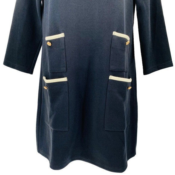 Tuckernuck NEW Black Francoise Mod 3/4 Sleeve Classic Mini Dress Size S