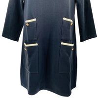 Tuckernuck NEW Black Francoise Mod 3/4 Sleeve Classic Mini Dress Size S
