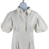 Tuckernuck NEW White Mini Delaney Puff Sleeve Cotton Classic Dress Size S