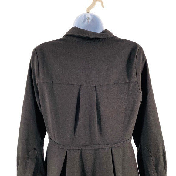 Pomander Place | NEW Black Annalise Long Sleeve Pleated Mini Dress Size S
