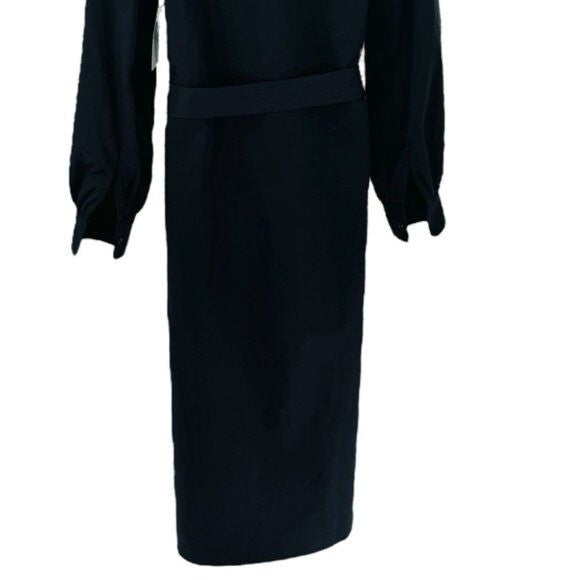 Tuckernuck NEW Black Lantern Sleeve Tory Shirt Midi Dress Size L