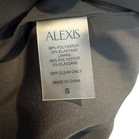 Alexis NEW Black High Waist Wide Leg Crop Gold Embellished Trouser Pant Size S